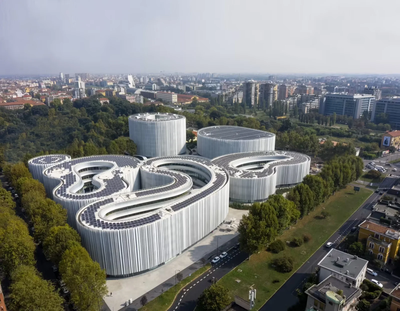 Vue aérienne du campus Bocconi à Milan